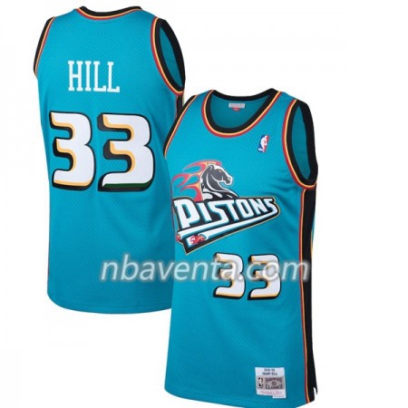 Camiseta Hombre Detroit Pistons Grant Hill 33 Hardwood Classics Azul Swingman